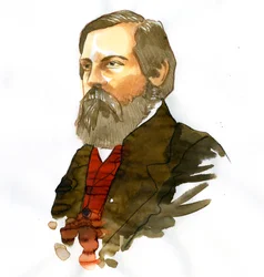 Porträt von Friedrich Engels (1820-1895), deutscher sozialistischer Theoretiker und Politiker