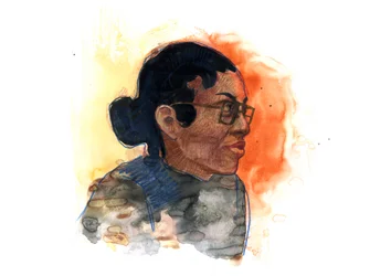 Porträt von Rosa Parks (1913-2005), Ikone im Kampf gegen die Rassentrennung in den USA