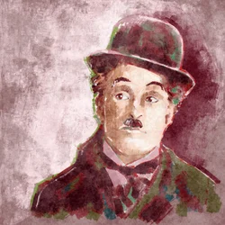 Porträt des Schauspielers und Regisseurs Charlie Chaplin (Illustration)