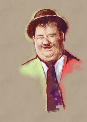 Porträt des Komikers Oliver Hardy (Illustration)