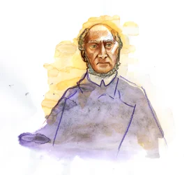 Darstellung von Victor Schoelcher (1804-1893), französischer Politiker, bekannt für die Führung des Dekrets zur endgültigen Abschaffung der Sklaverei in Frankreich.