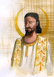 Darstellung des Propheten Mani, Gründer des Manichäismus (216-276) - Illustration von Alessandro Lonati