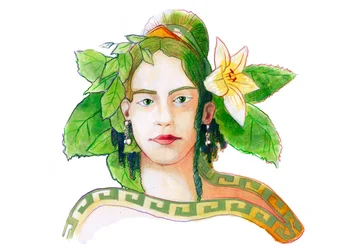 Darstellung der Gottheit Gaia, der Muttergöttin (griechische Mythologie: Gaia oder Gaea, Personifikation der Erde)