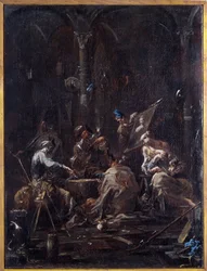 Bizarrerie (Seltsamkeit). Gemälde von Alessandro Magnasco genannt il Lissandrino (1667-1749) Dim 58x44 cm Genes, Musei di Strada Nuova (ex Palazzo Bianco)