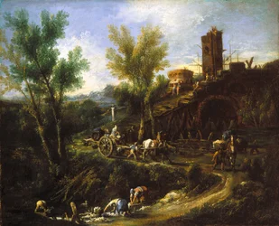 Landschaft mit Zigeunern und Wäscherinnen