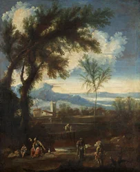 Landschaft mit Figuren, ca. 1710-40
