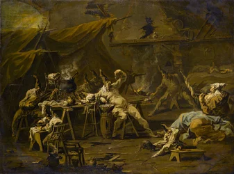 Das Abendessen von Pulcinella und Colombina, ca. 1725-1730