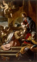 Mystische Hochzeit der Heiligen Katharina, Werk von Alessandro Tiarini, aufbewahrt in der Galleria Estense in Modena