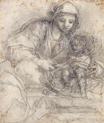 Die Madonna und das Kind mit einem Kartäusermönch