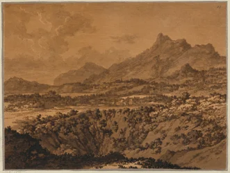 Berglandschaft mit einer Mulde