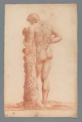 Studie nach einer Statue eines stehenden Mannes mit Kind