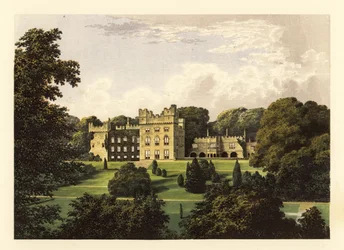 Hutton Hall, Cumbria, England, 1880 (Gravur)