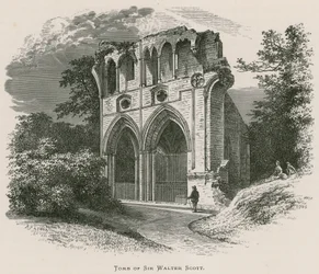 Dryburgh Abbey, Grab von Sir Walter Scott