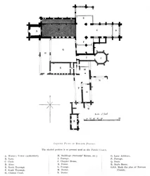 Grundriss der Bolton Priory, 1897