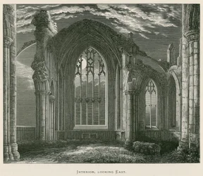 Melrose Abbey, Innenansicht, Blick nach Osten