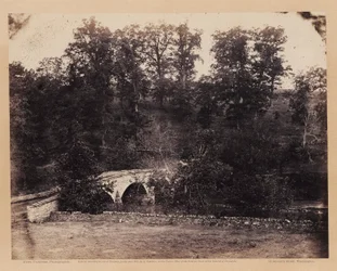 Burnside-Brücke, über den Antietam Creek, Maryland, aus Gardners Skizzenbuch des Bürgerkriegs