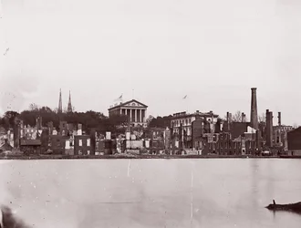 Ruinen am Nordufer des Kanals, Richmond, 1865