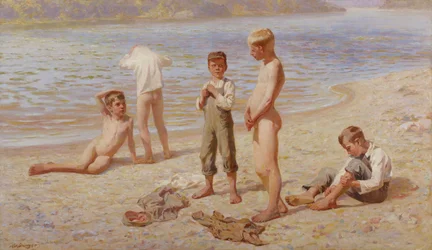Jungen beim Baden