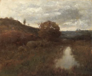 Herbstlandschaft und Teich
