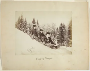 Schlittenfahren, ca. 1873