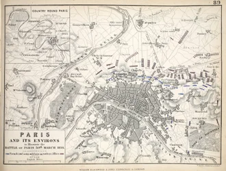 Karte von Paris und Umgebung, veröffentlicht von William Blackwood and Sons, Edinburgh & London