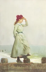 Junges Mädchen auf der Seemauer