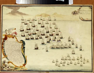 Die Seeschlacht in der Straße von Kertsch (Ukraine) am 19. Juli 1790