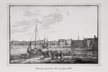 Der Petrowski-Kai in St. Petersburg, der sogenannte Gagarinsky-Raufbold, Serie Ansichten von Sankt Petersburg, 1820er Jahre