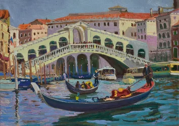 Venedig Rialto-Brücke Gondeln