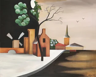 Abstrakte Dorflandschaft