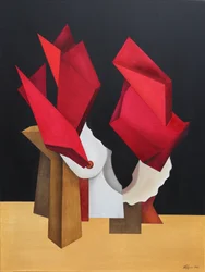 Rote geometrische Figur