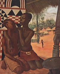 Titi und Naranghe, Töchter des Chefs Eki Bondo (Haut Ouelle), aus Dessins et Peintures d