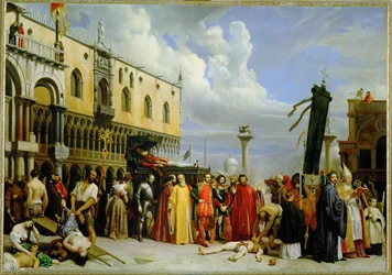 Trauerfeierlichkeiten für Tizian, gestorben in Venedig während der Pest von 1576