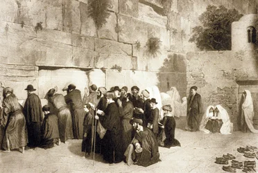 Jüdische Menschen an der Klagemauer, Jerusalem
