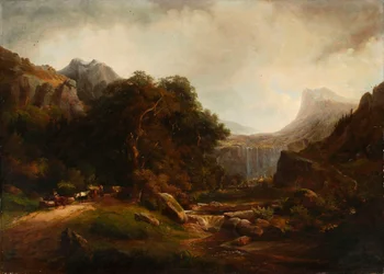 Berglandschaft mit Wasserfall