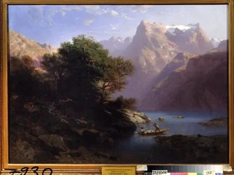 Berglandschaft mit See in der Schweiz
