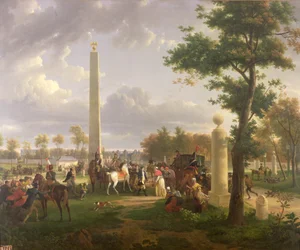 Treffen zwischen Napoleon I. (1769-1821) und Papst Pius VII. (1742-1823) im Wald von Fontainebleau im Jahr 1804, 1808