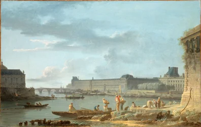 Der Louvre und die Pont Royal, gesehen von der Pont-Neuf, ca. 1780