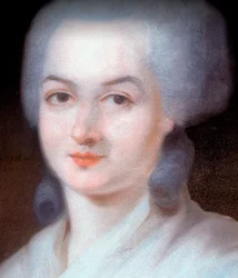 Detail des Porträts von Olympe de Gouges (Detail) (Marie Gouze, genannt Olympe de Gouges)