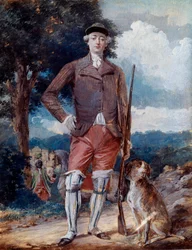 Ganzkörperporträt von Charles-Philippe von Frankreich (1757-1836), Graf von Artois, zukünftiger Charles X, im Jägeranzug