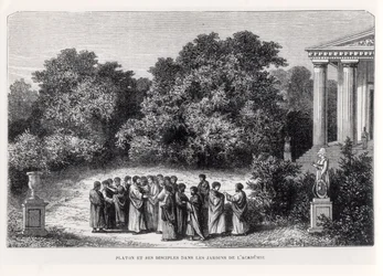 Plato und seine Schüler im Garten der Akademie, aus 