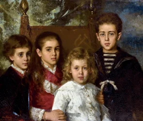 Porträt der Kinder von Paul Pavlovich Demidoff, 2. Prinz von San Donato: Aurore Anatol, Maria und Pavel