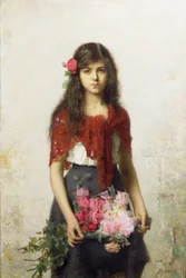 Junges Mädchen mit Blüten