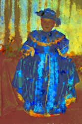 Mädchen im blauen Kleid und Hut, 2020