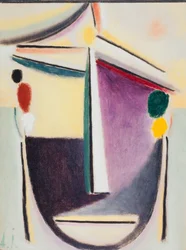 Abstrakter Kopf: Schwarz-Gelb-Violett, ca. 1922