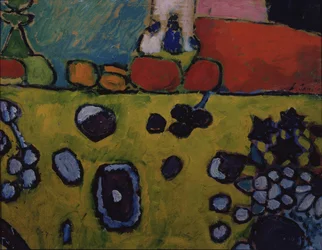 Stillleben mit bunter Tischdecke, 1909