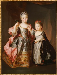 Porträt von zwei jungen Mädchen, angeblich Adelaide und Victoire, Töchter von Ludwig XV