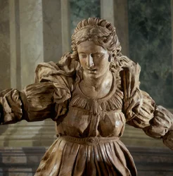 Maria Magdalena, Detail der Beweinung Christi, in der Kapelle des seligen Aldrovandi
