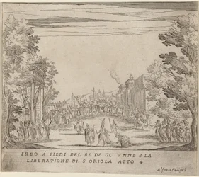 Jereo vor dem König der Hunnen zur Befreiung der Heiligen Ursula