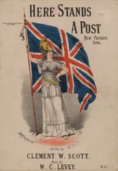 Hier steht ein Pfosten, neues patriotisches Lied - Britannia hält den Union Jack